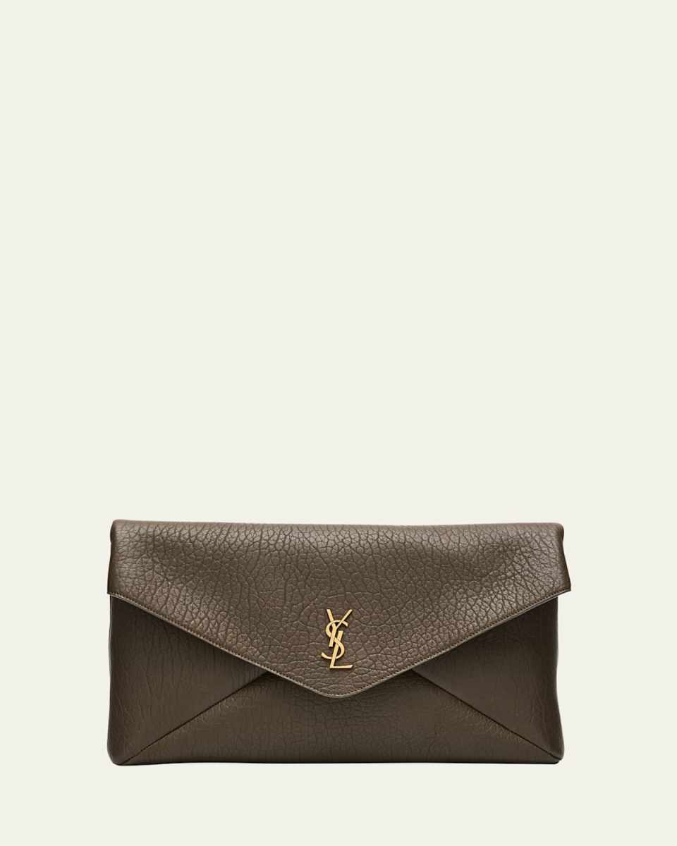YSL Envelope Pouch in Grained Leather